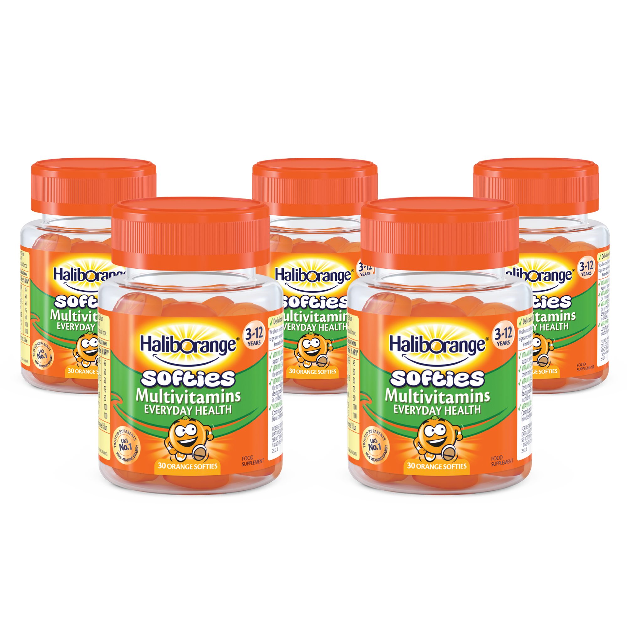 HalibOrange Softies Orange Multivitamins 5 x 30 Softgels (5 Pack) - Out of Date